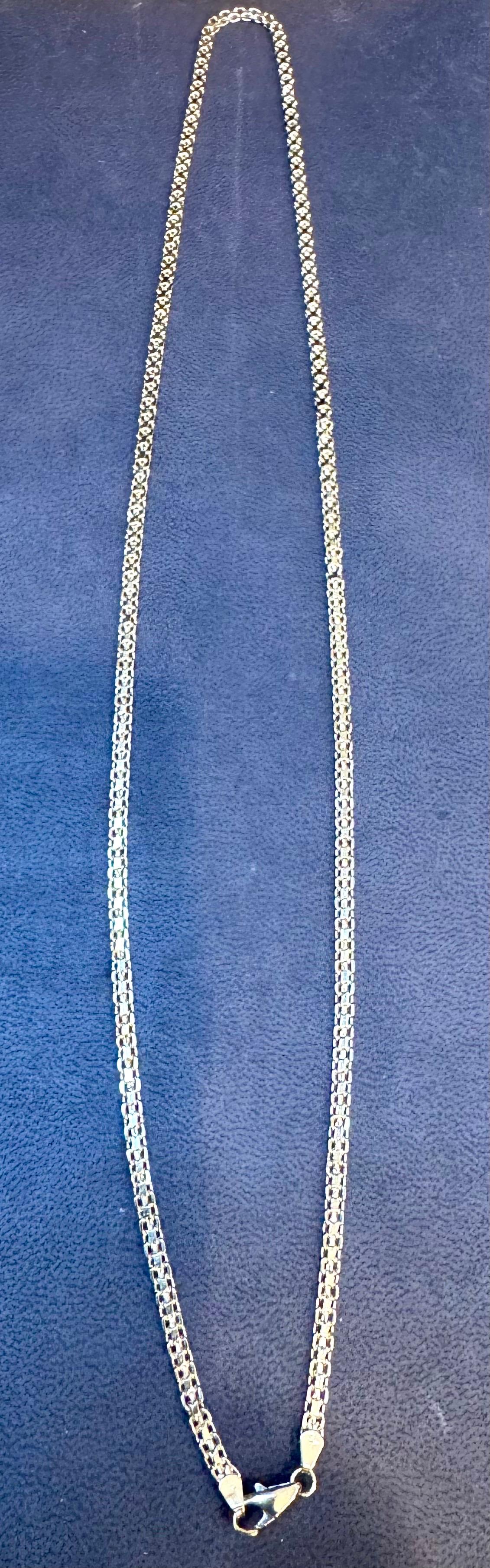 14k massives Gelbgold Handgefertigte 3.4 mm Anker Mariner Gliederhalskette, 24