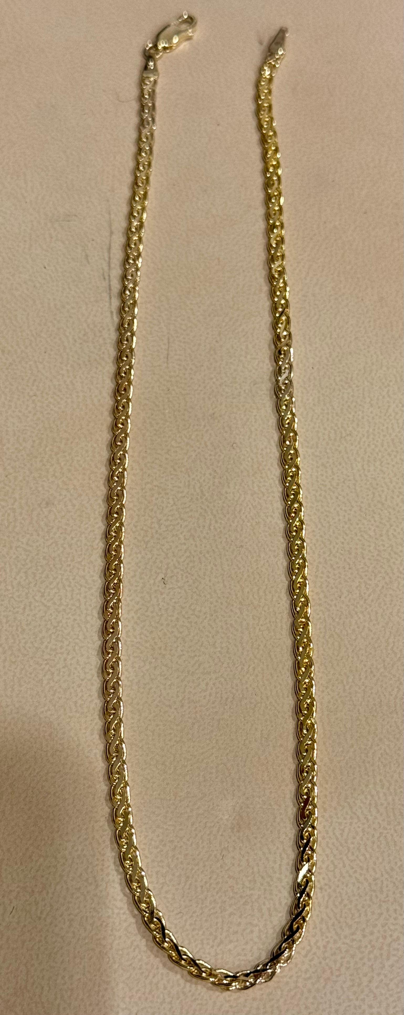 Collier à maillons S fantaisie en or jaune massif 14 carats, fait à la main de 3,5 mm, 16