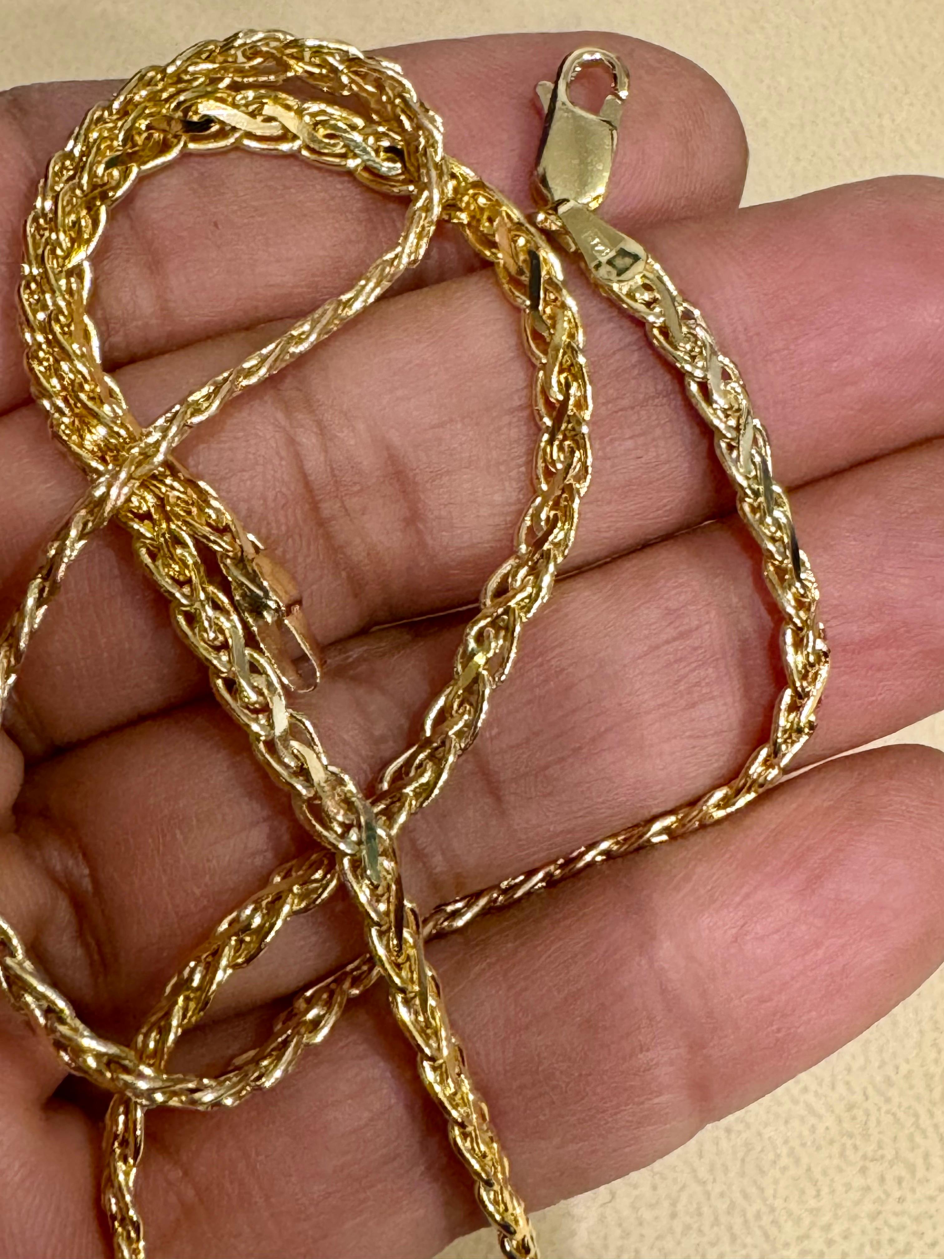 Collier à maillons S fantaisie en or jaune massif 14 carats, fait à la main de 3,5 mm, 16