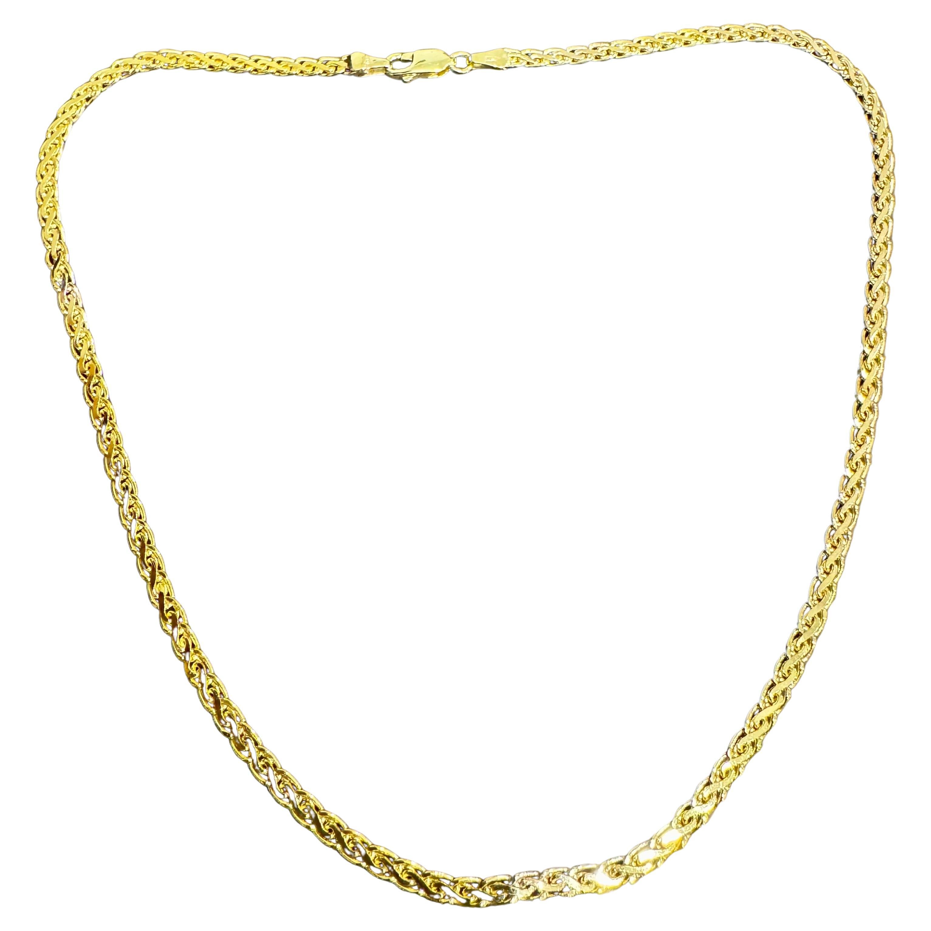 14k massives Gelbgold Handgefertigte 3,5 mm Ausgefallene S-Gliederhalskette, 16" L , 12,7GM