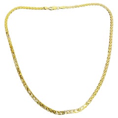 14k massives Gelbgold Handgefertigte 3,5 mm Ausgefallene S-Gliederhalskette, 16" L , 12,7GM