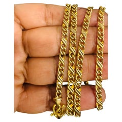 14k Solid Yellow Gold Handmade 3.9 mm Anchor Mariner Link Necklace, 28" L , 35GM