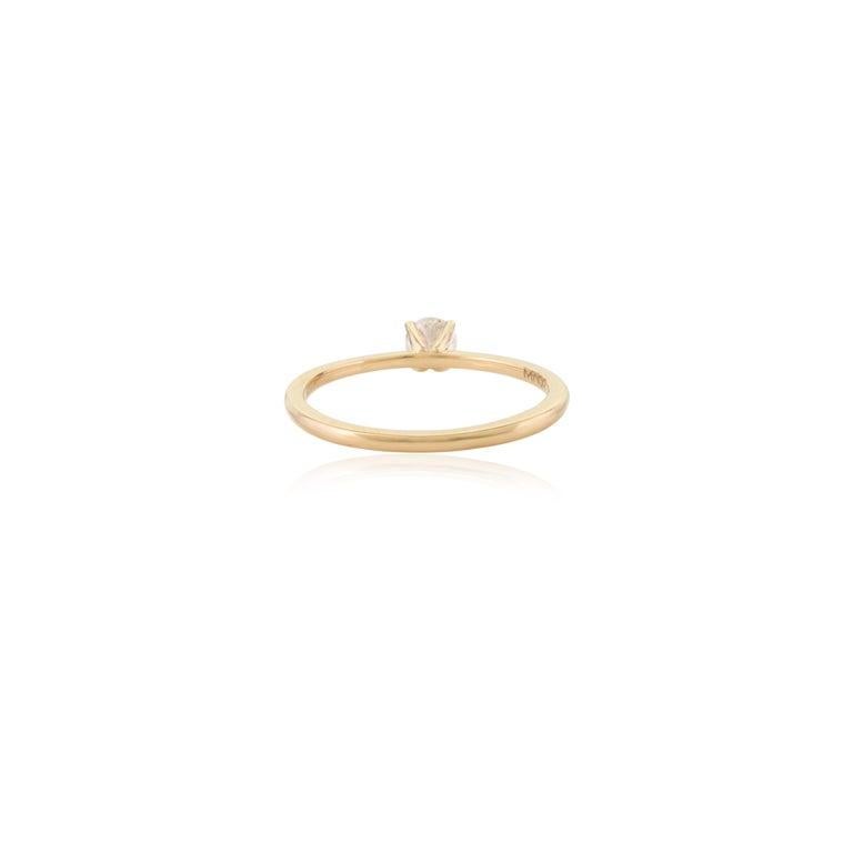 For Sale:  14k Solid Yellow Gold Handmade Moissanite Ring in Anniversary Gift 3