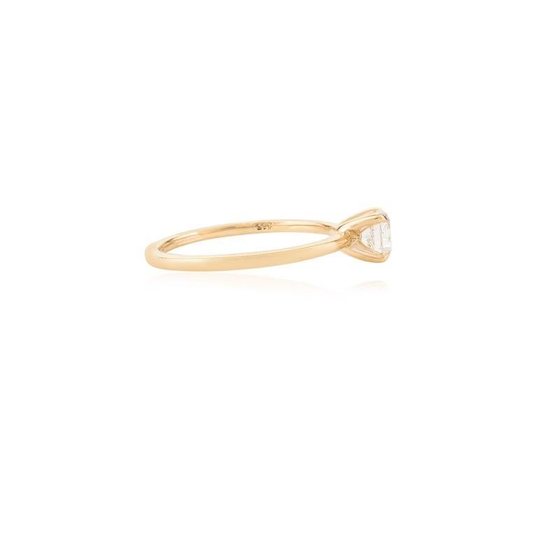 For Sale:  14k Solid Yellow Gold Handmade Moissanite Ring in Anniversary Gift 7