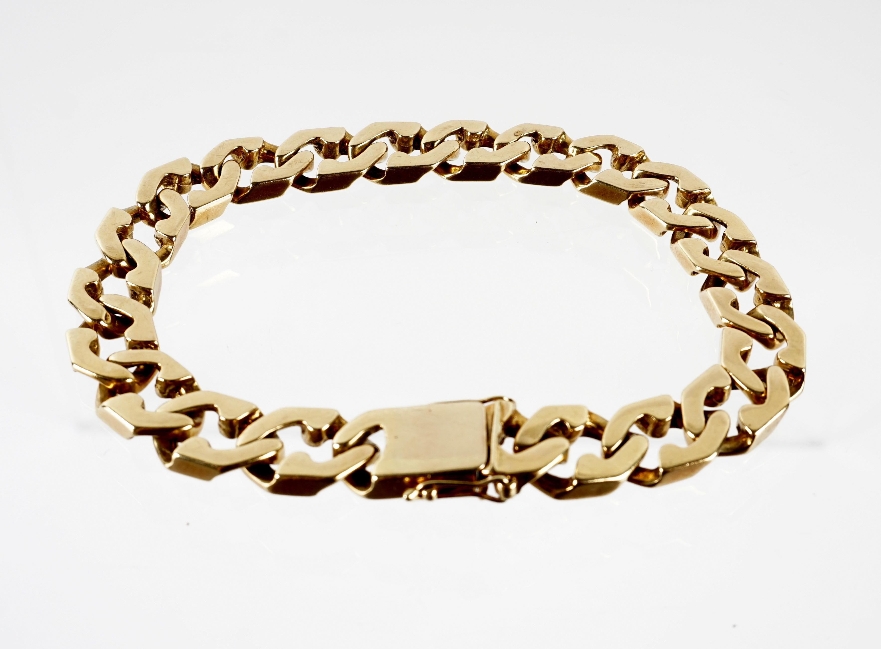 Modern 14k Solid Yellow Gold Miami Cuban Curb Link Bracelet 66 Grams For Sale