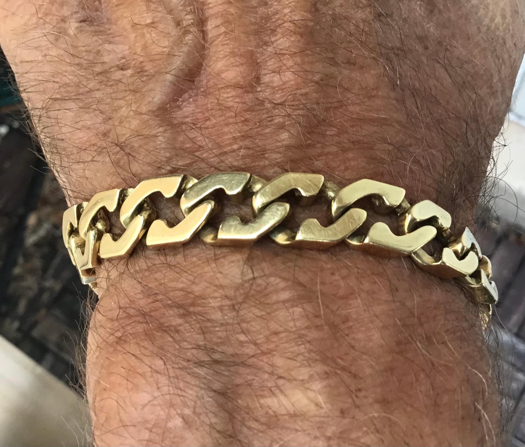 14k Solid Yellow Gold Miami Cuban Curb Link Bracelet 66 Grams In Excellent Condition For Sale In Bradenton, FL