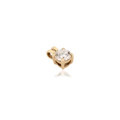 14k Solid Yellow Gold Moissanite Single Stone Pendant for Anniversary Gift