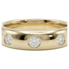 14K Solid Yellow Gold Natural Diamond Band Ring – 0.39 CT Total, F/VS