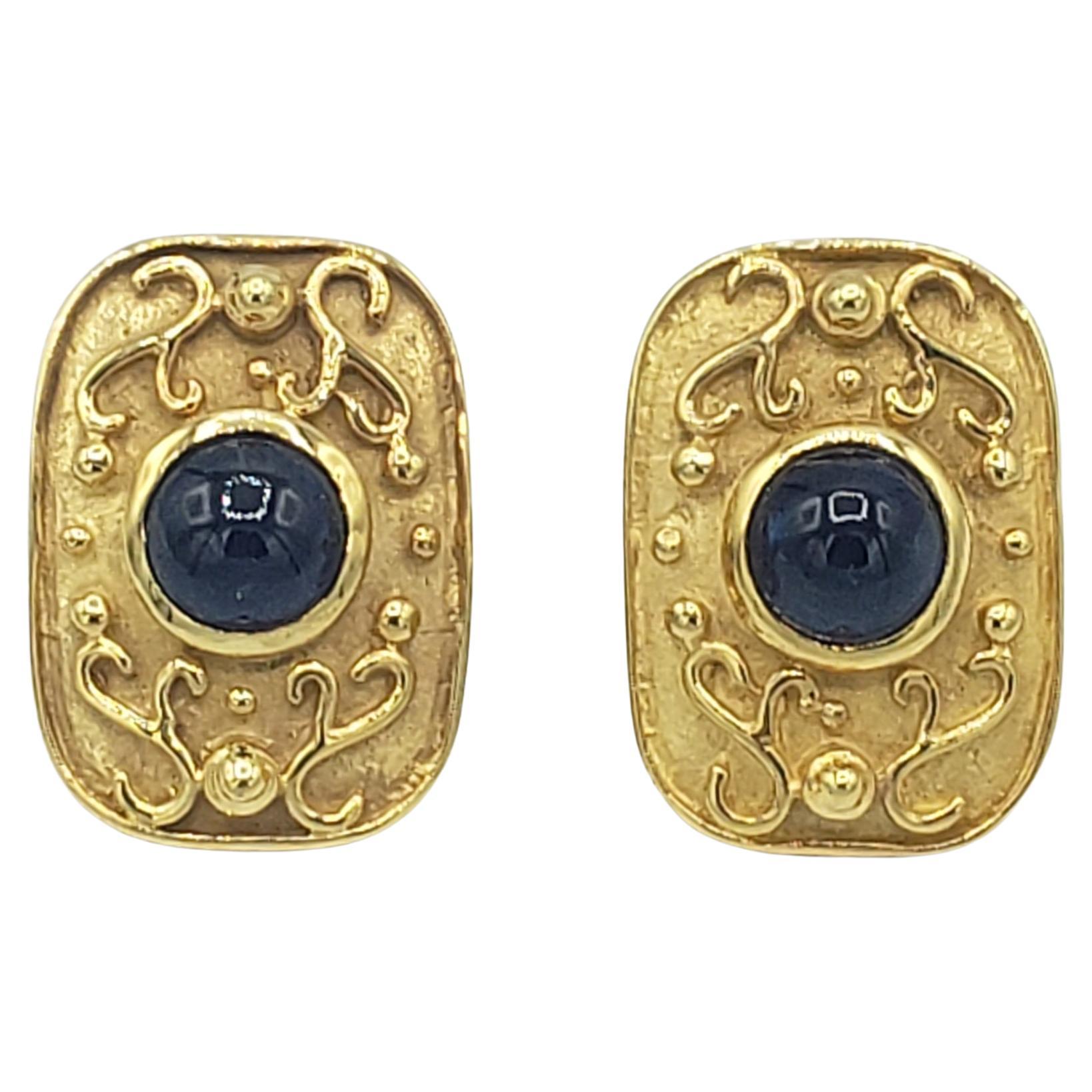 NEW 14k Solid Yellow Gold Natural Sapphire Earrings