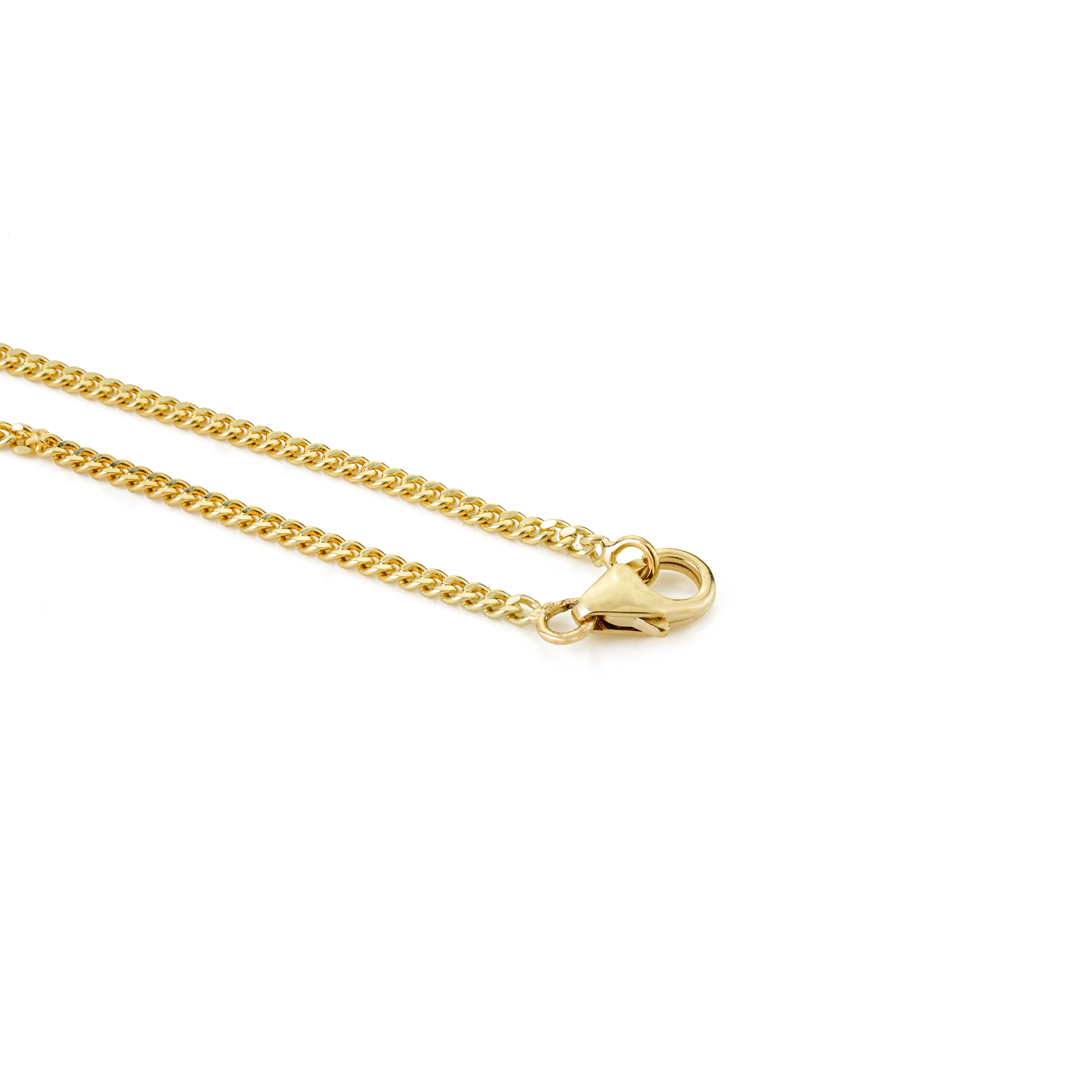 14k Solid Yellow Gold Octagon-Cut Ruby Pendant Necklace with Curb Chain for Her For Sale 1