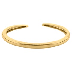 14k Solid Yellow Gold Open Cuff Bangle Bracelet for Her