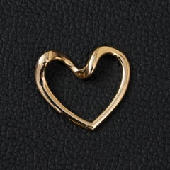 14K Solid Yellow Gold Open Heart Pendant Romantic Gift for Her Jewelry for Gift