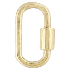 Chiusura a moschettone ovale in oro giallo massiccio 14K con chiusura a vite per gioielli