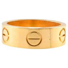 Fine Jewelry 14k Solid Yellow Gold Screw Engraved Love Band Ring