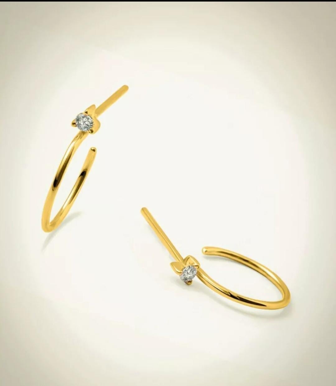 
14K Solid Yellow Gold Solitaire Diamond Hoop Earrings Dainty Spiral Earrings

Certification
14K Hallmarked, IGI
Material
14K Solid Yellow Gold, Gemstone, Natural Diamond
Diamond Weight
0.023 Cts Approx ( For Single)
Diamond Size
1.8 MM Approx
Item