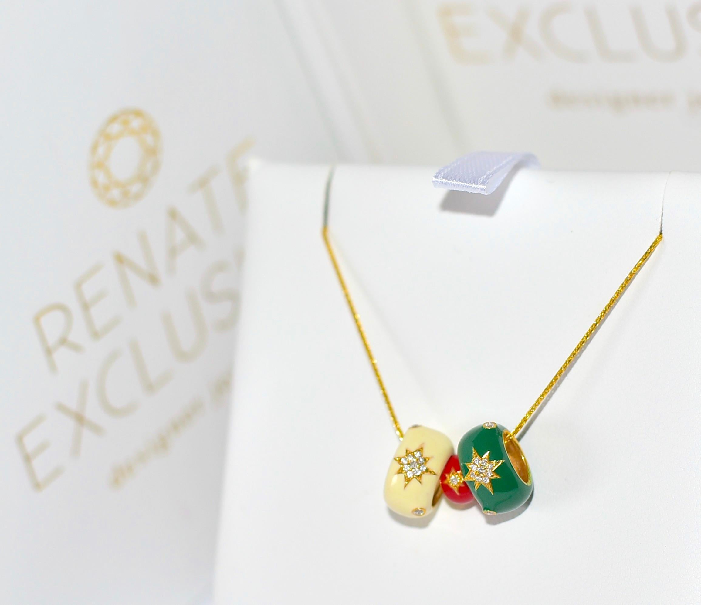 Collier étoile d'étoile en or jaune massif 14 carats avec diamants en vente 10