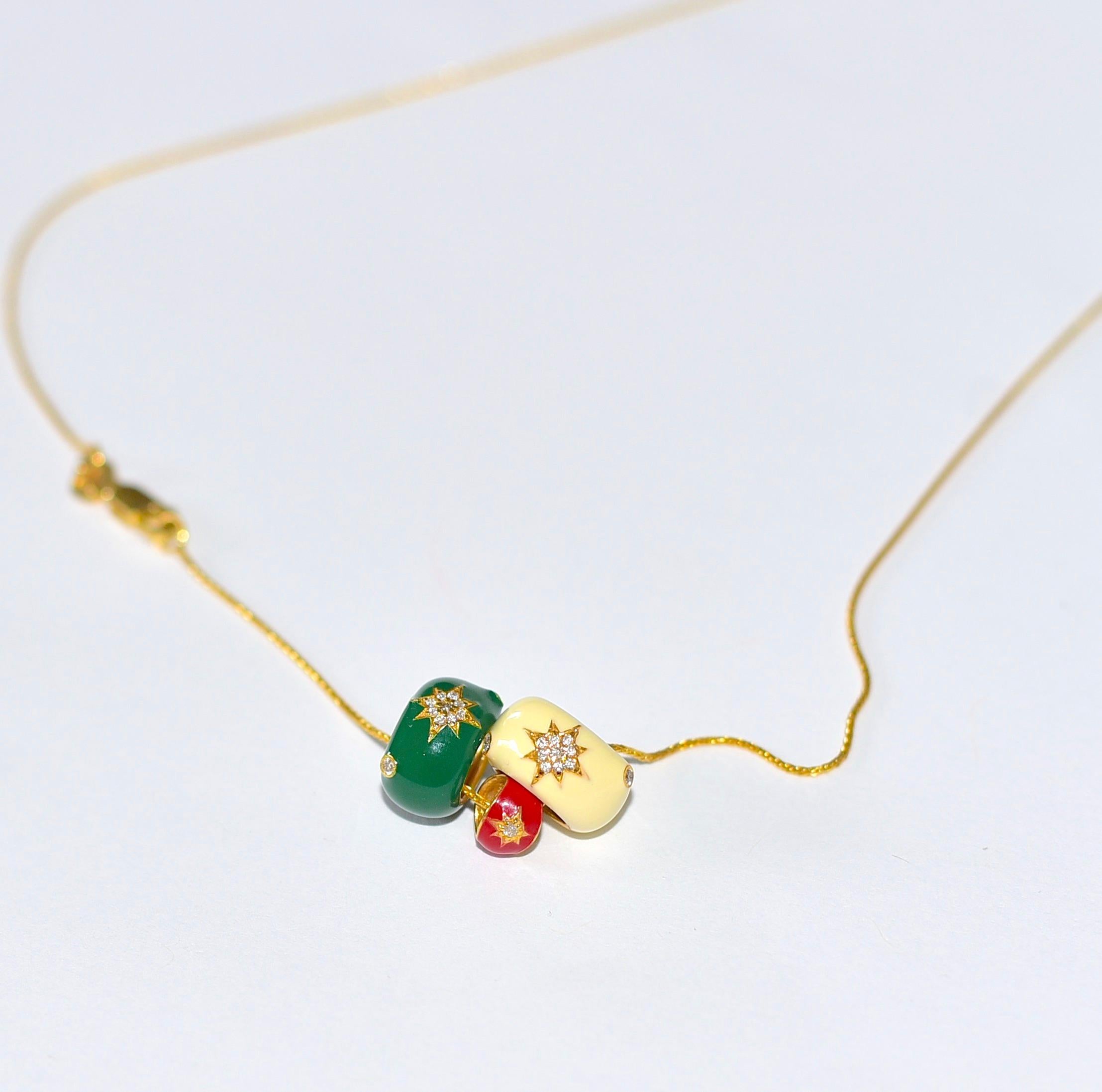 Collier étoile d'étoile en or jaune massif 14 carats avec diamants en vente 11
