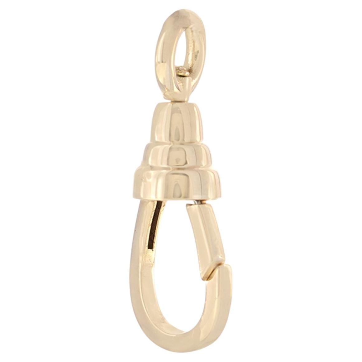 Oro giallo massiccio 14K Chiusura a moschettone girevole Connettore di charme Accessori per gioielli