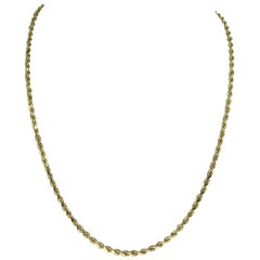 14k Solid Yellow Gold Twisted Rope Chain