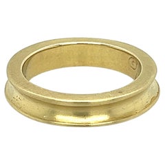 14k Solid Yellow Gold Uneven Curved Ring in Brushed Gold Mignon Faget Signed