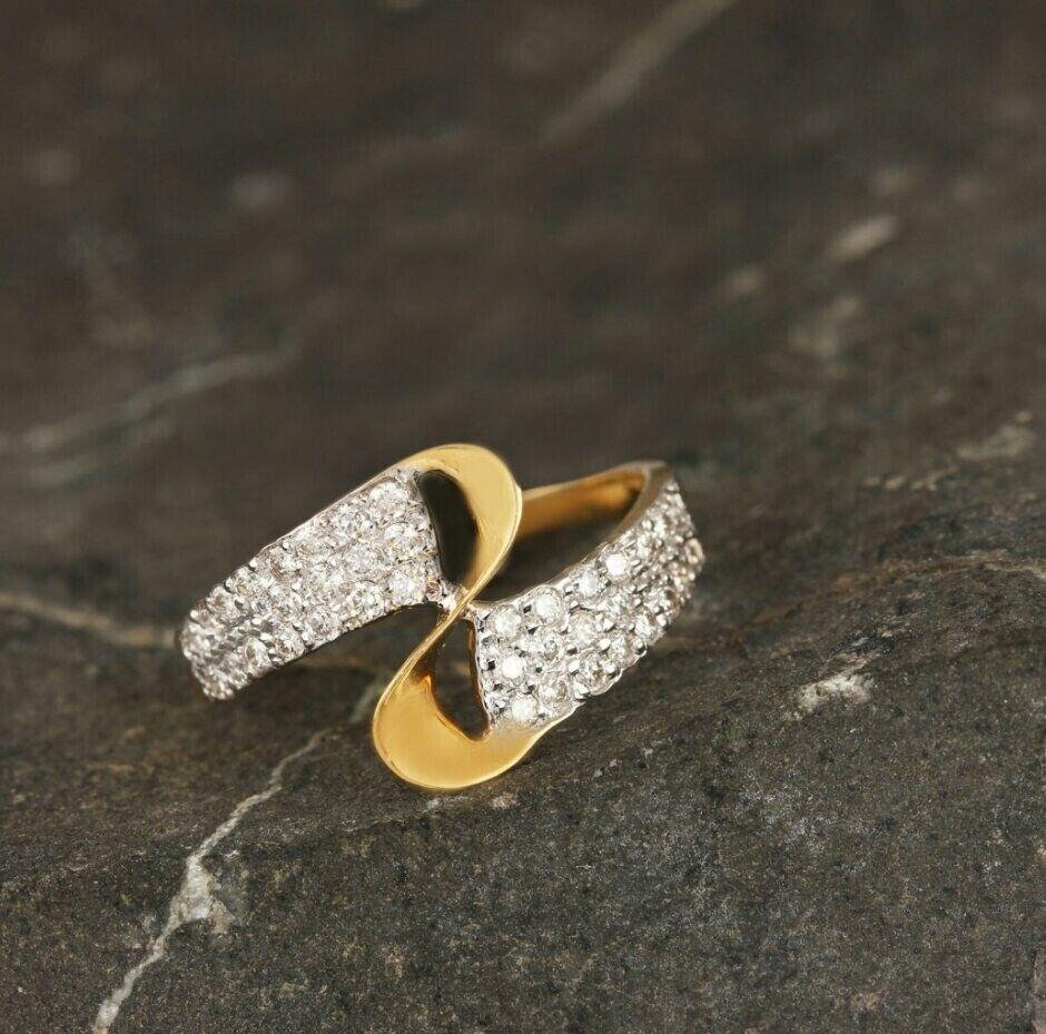 Women's or Men's 14K Solid Yellow Gold Wrap Ring Handmade Fine Jewelry Natural Diamond ring Gift For Sale