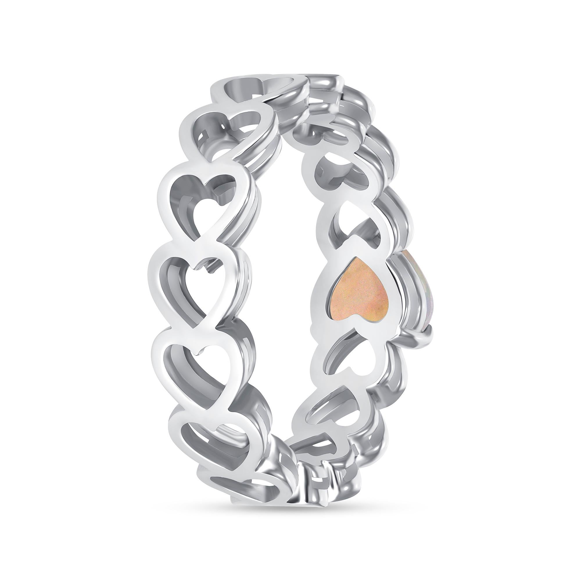 14K Solitaire White Gold Opal Ring, Size 4 For Sale 4