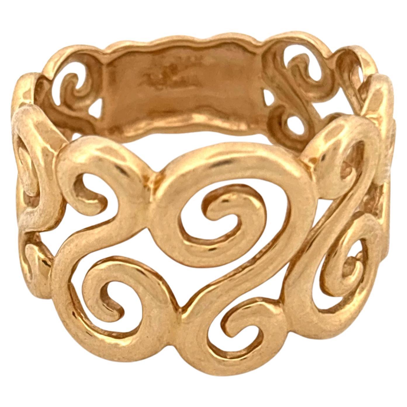 14K Gelbgold Skulpturaler Spiralbandring, Ende 20. Jahrhundert