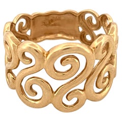 14K Gelbgold Skulpturaler Spiralbandring, Ende 20. Jahrhundert