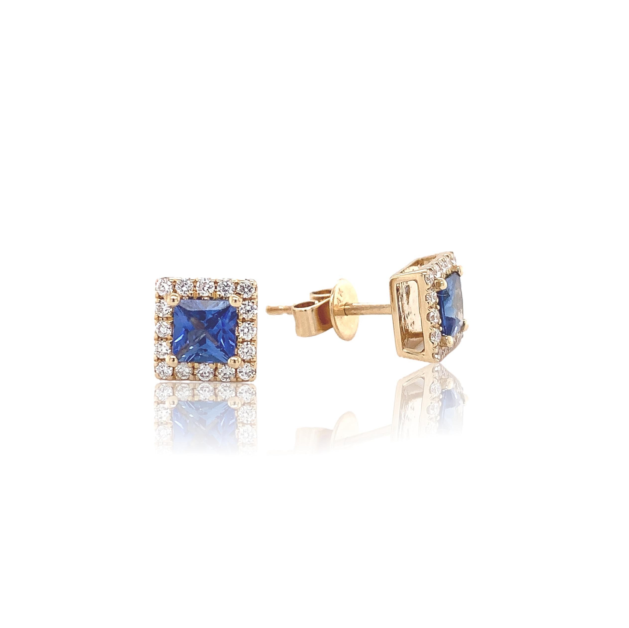 square sapphire earrings