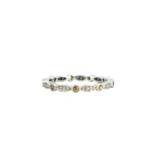 14k Stackable Yellow Sapphire and Diamond Ring
