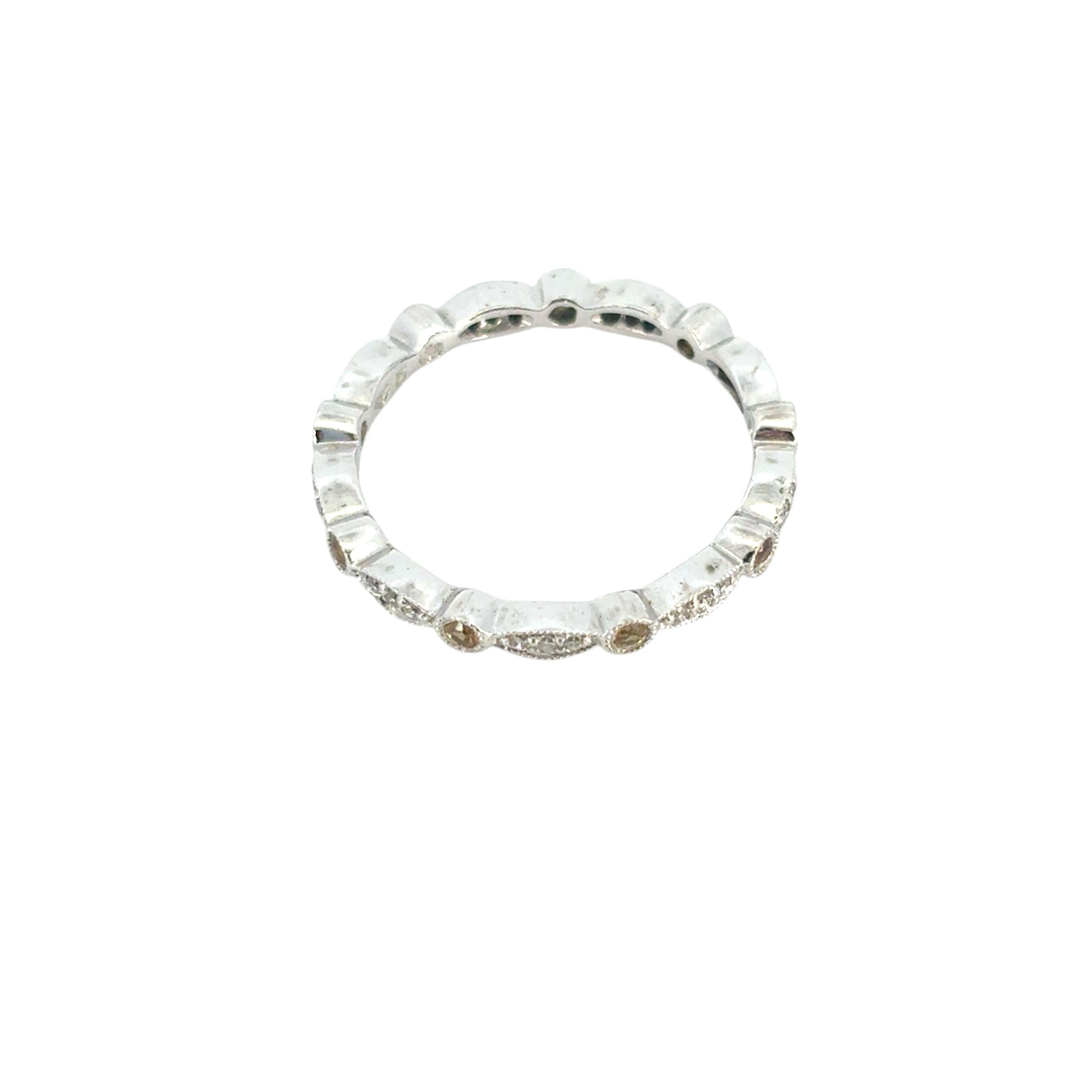 14k Stapelbarer gelber Saphir und Diamantring im Angebot 2