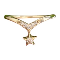 Bague pampille étoile 14K