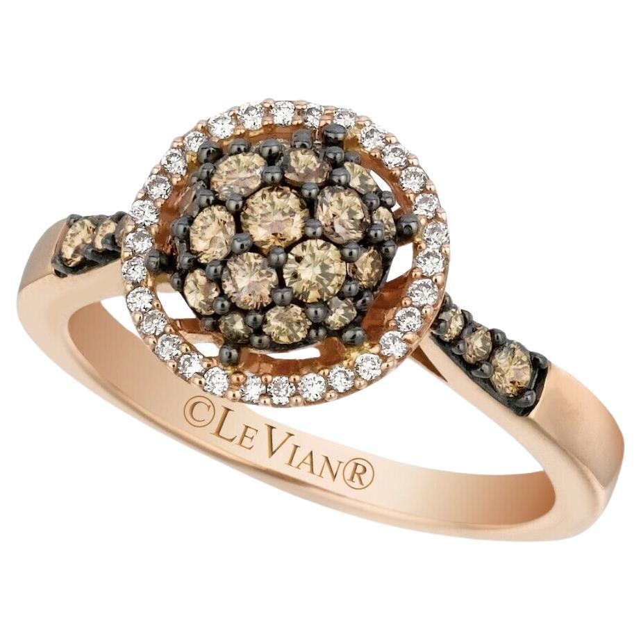 14K Strawberry Gold Diamond Ring For Sale