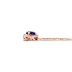 14K Strawberry Gold Diamond Tanzanite Pendant