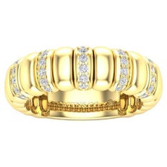 14K Gold Stretch Interval Diamond Ring Band