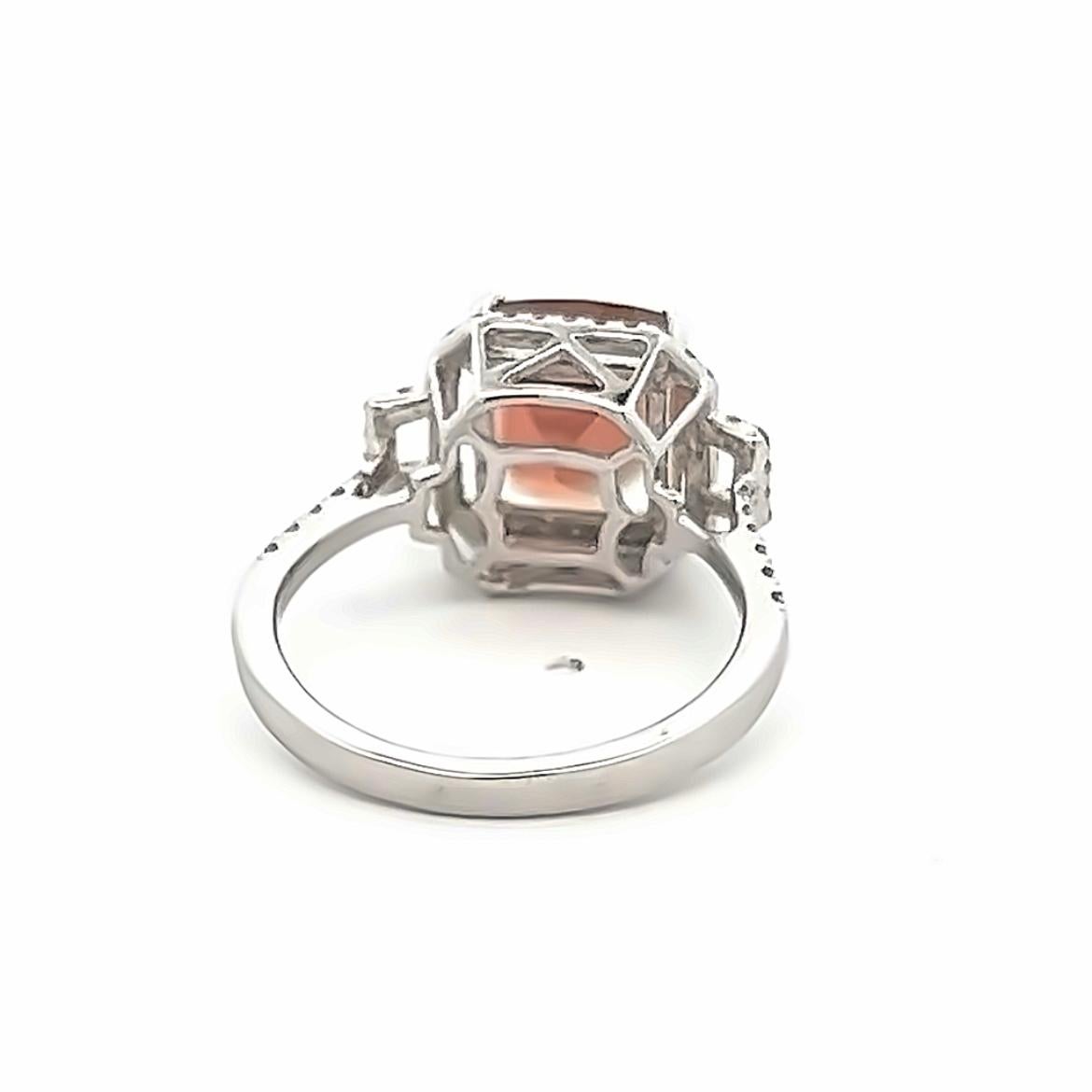 Women's 14k Sunstone Diamond Ring For Sale