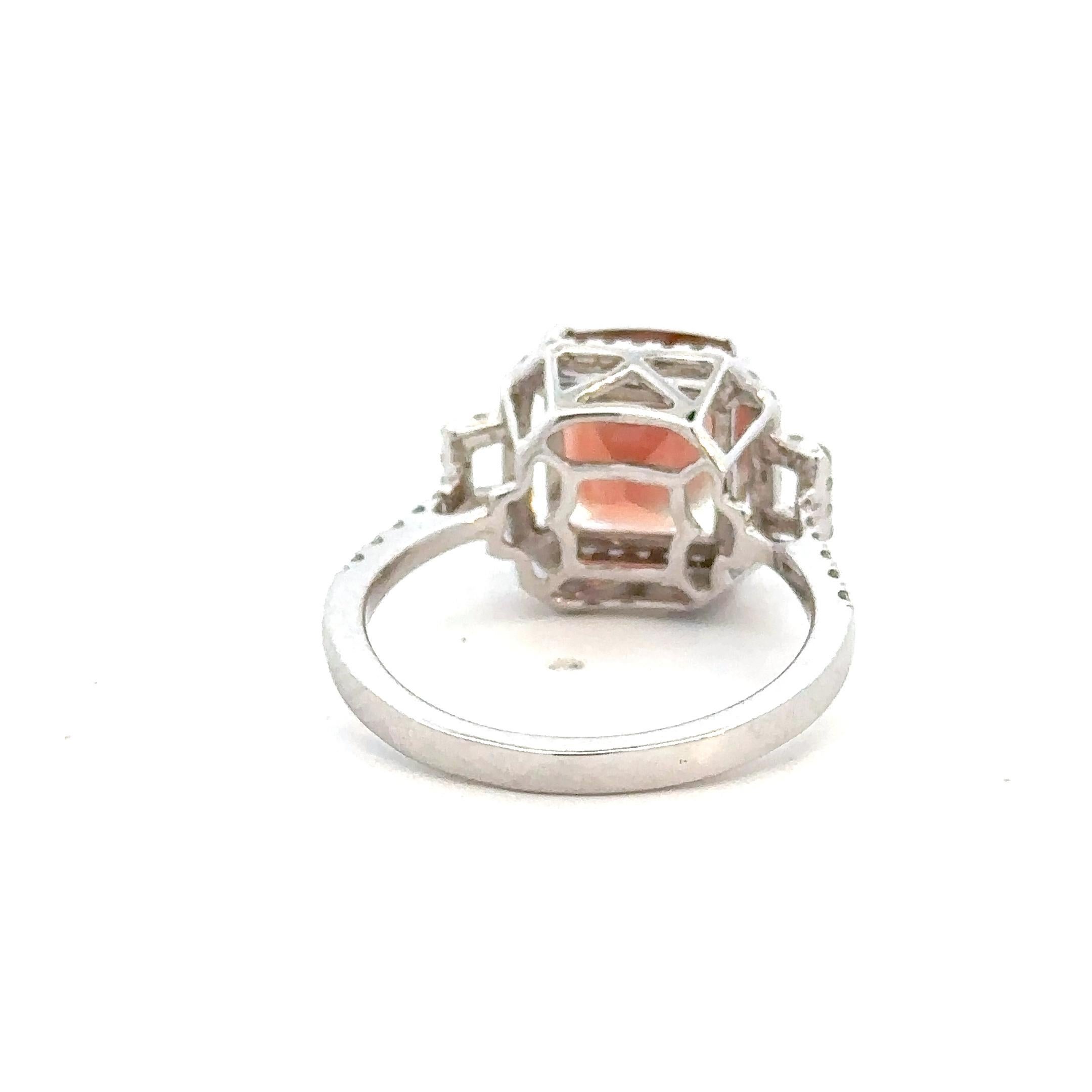 14k Sunstone Diamond Ring For Sale 2