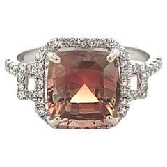 14k Sunstone Diamond Ring
