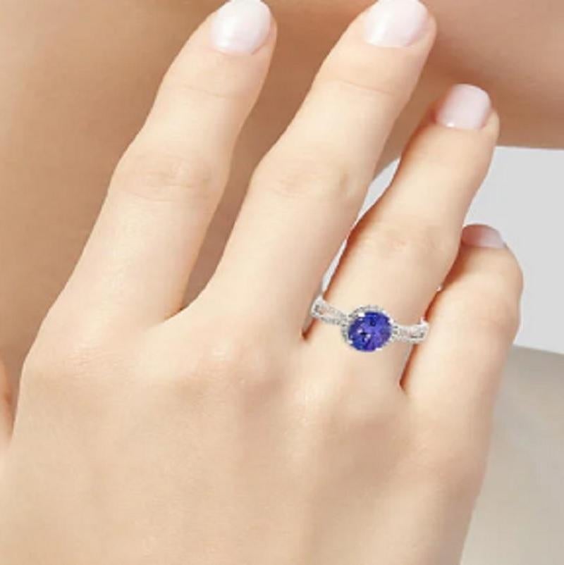 Women's 14k Tanzanite and Diamond Cocktail Ring For Sale