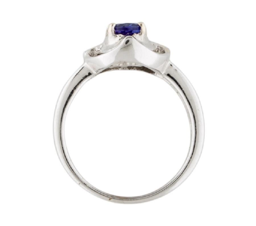 14k Tanzanite & Diamond Mixture Elegant Ring In New Condition For Sale In New York, NY