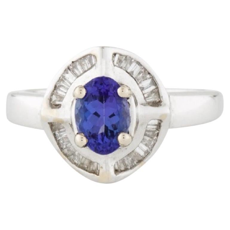 14k Tanzanite & Diamond Mixture Elegant Ring For Sale