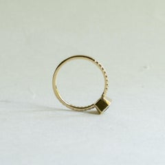 14K Teal Sapphire Diamond Ring