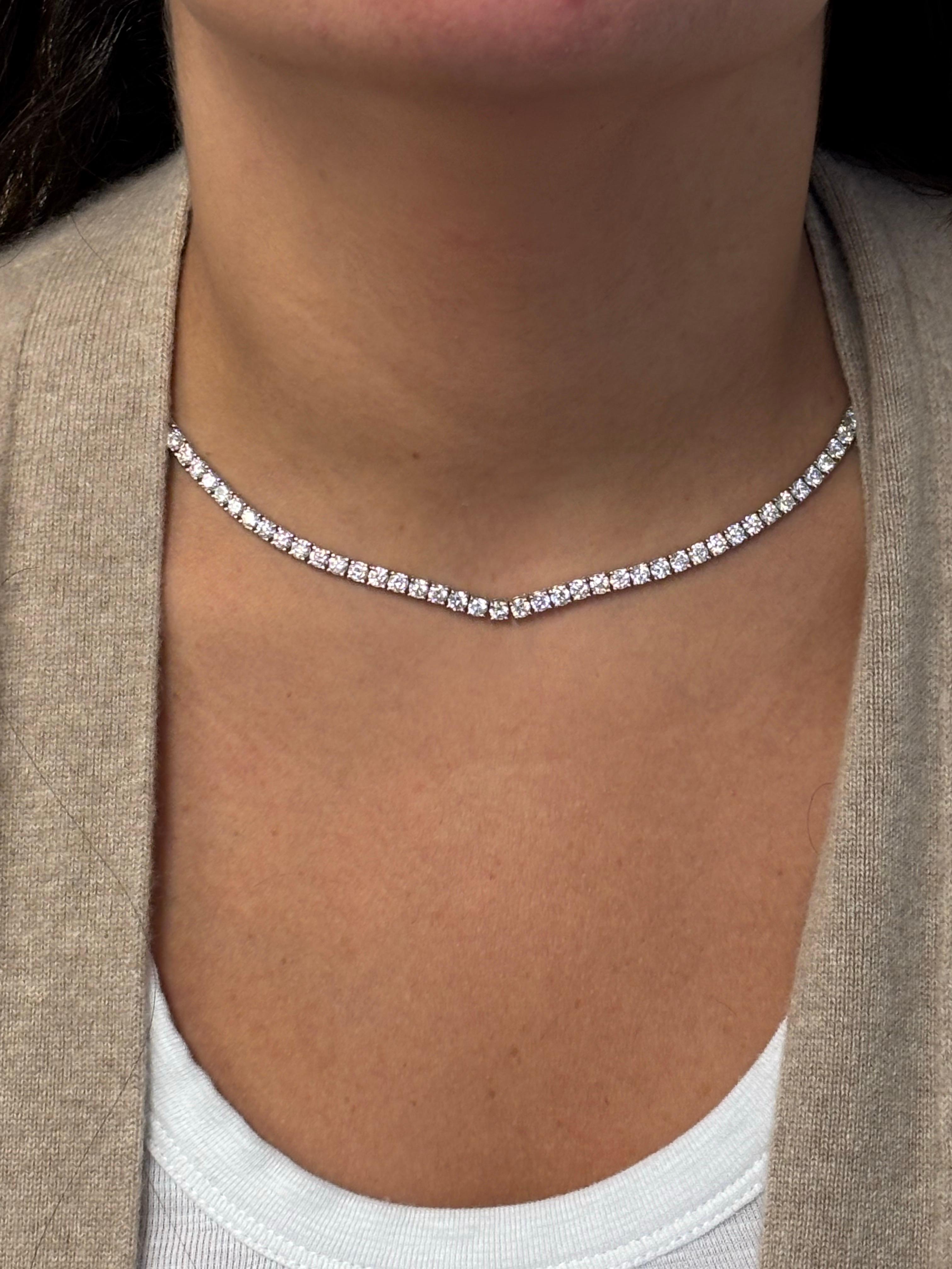 da uomo o donna Collana Tennis 14K 20 diamanti Pointer in vendita