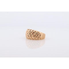 14k Textured Wide Dome 14k Yellow Gold Band. Heavy JCM 14k Engraved and Textured