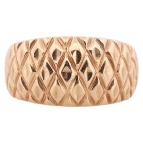 14k Textured Wide Dome 14k Yellow Gold Band. Heavy JCM 14k Engraved and Textured