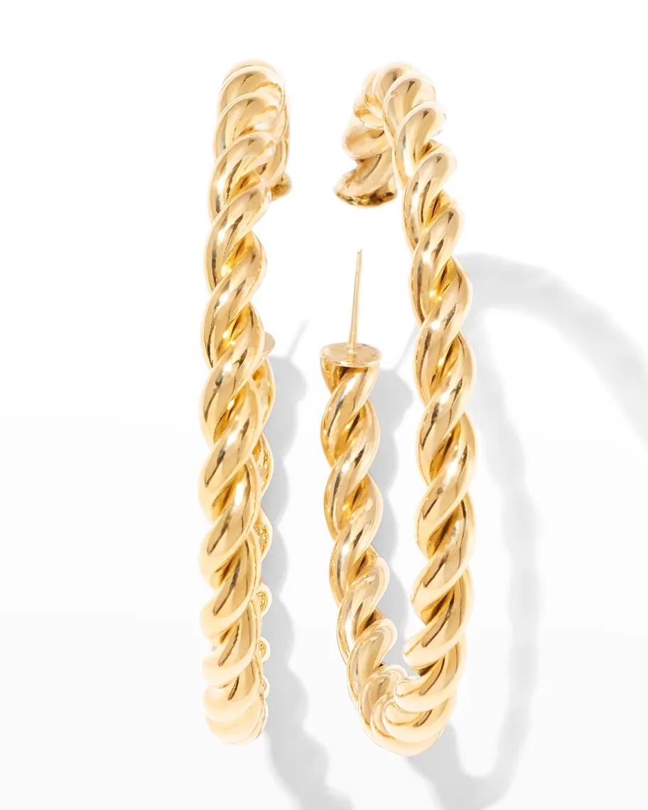 gold braided hoop earrings