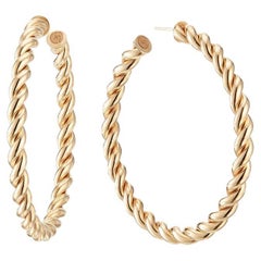 14k Thin Braid Hoop Earrings