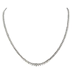 14k This Gold Diamond Necklace with Graduated Diamonds and Pull-Up Chain