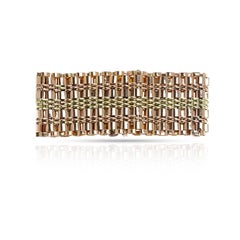 14k Three-Tone Yellow, White, Rose Gold Estate Diamond Eagle Bracelet