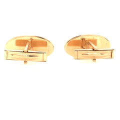 14 Karat Tiffany & Co Classic Oval Cufflinks Yellow Gold